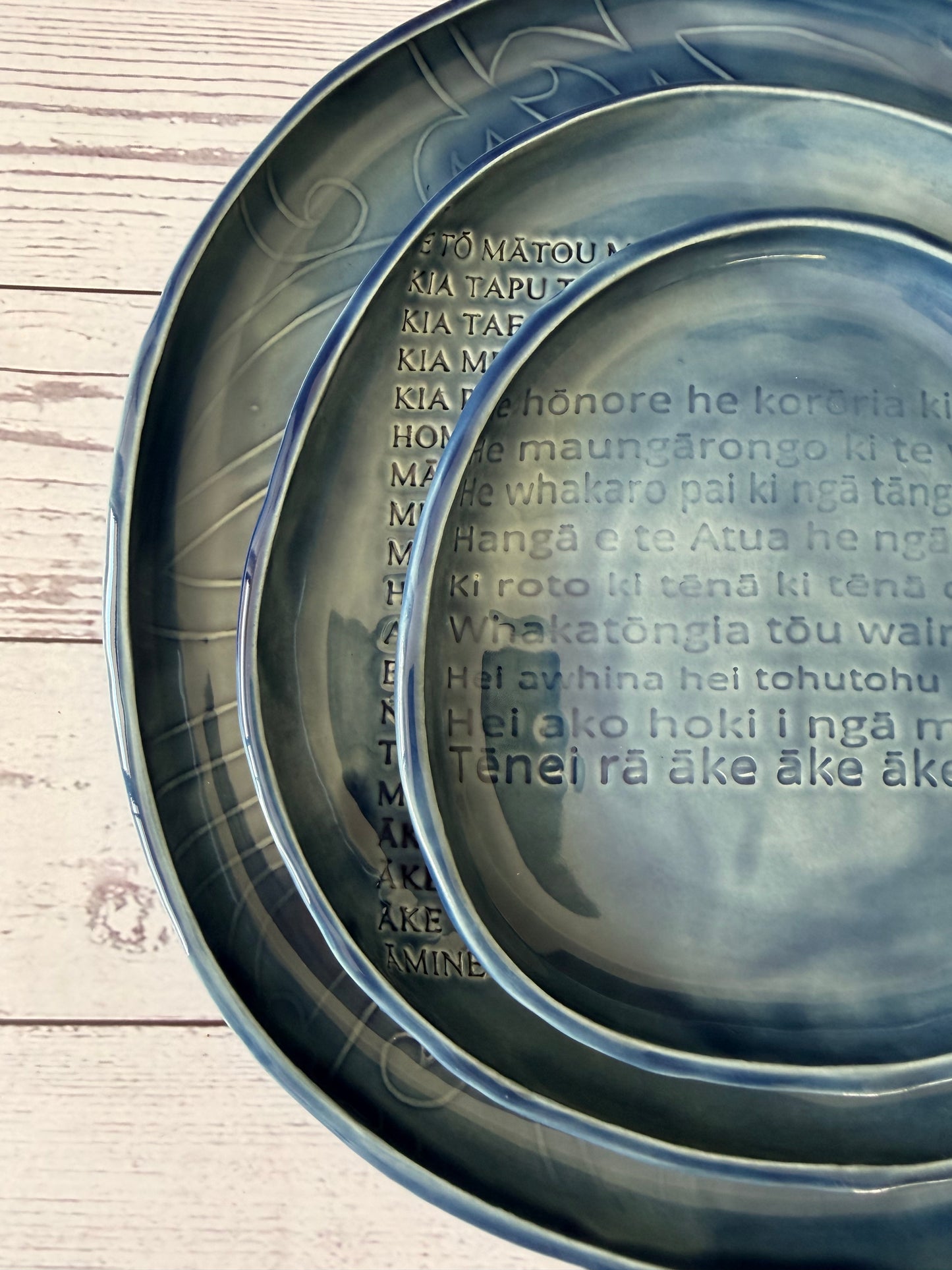 3 piece platter set - Dark Blue