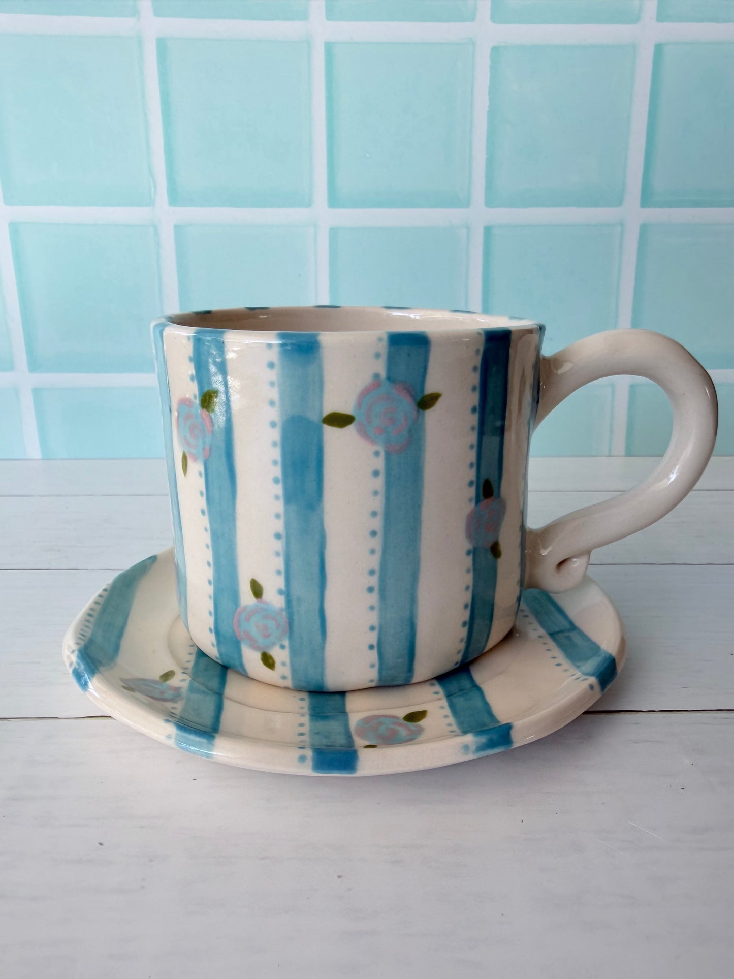 Vintage blue saucer