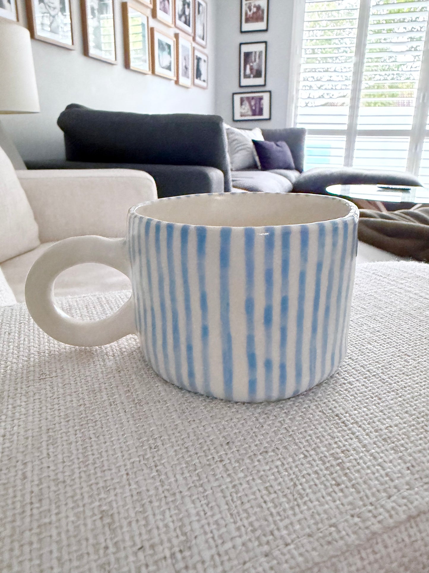 Blue stripe mug