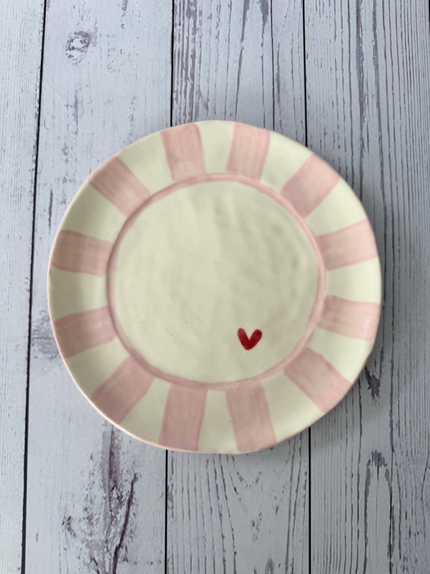 Pink stripe plate