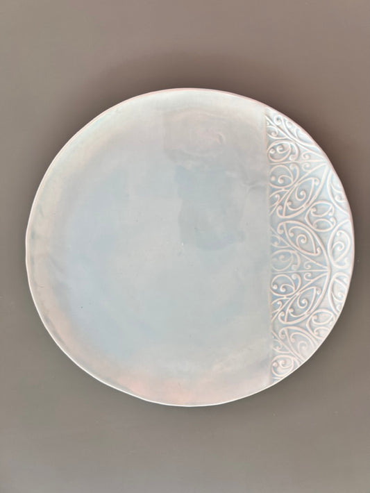 Middle size plate - Baby blue colour