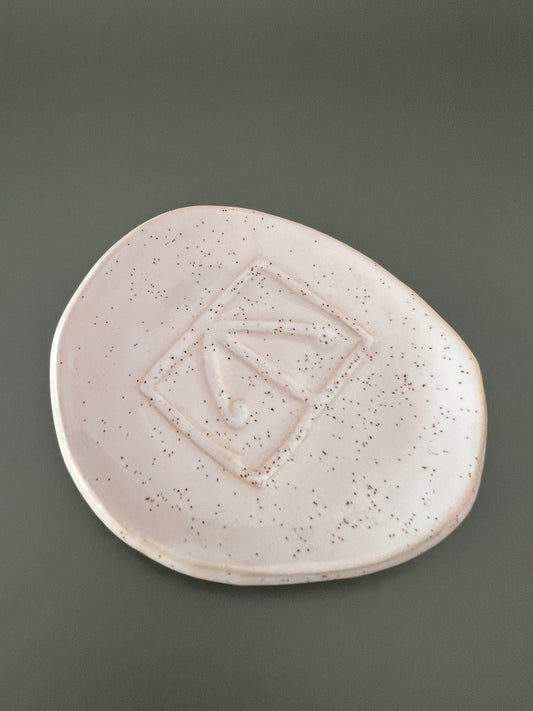 White speckled glaze trinket