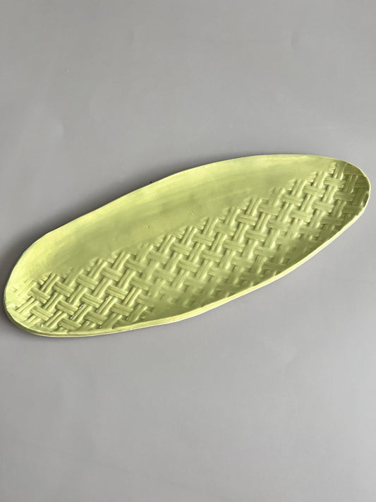 Woven design long plate