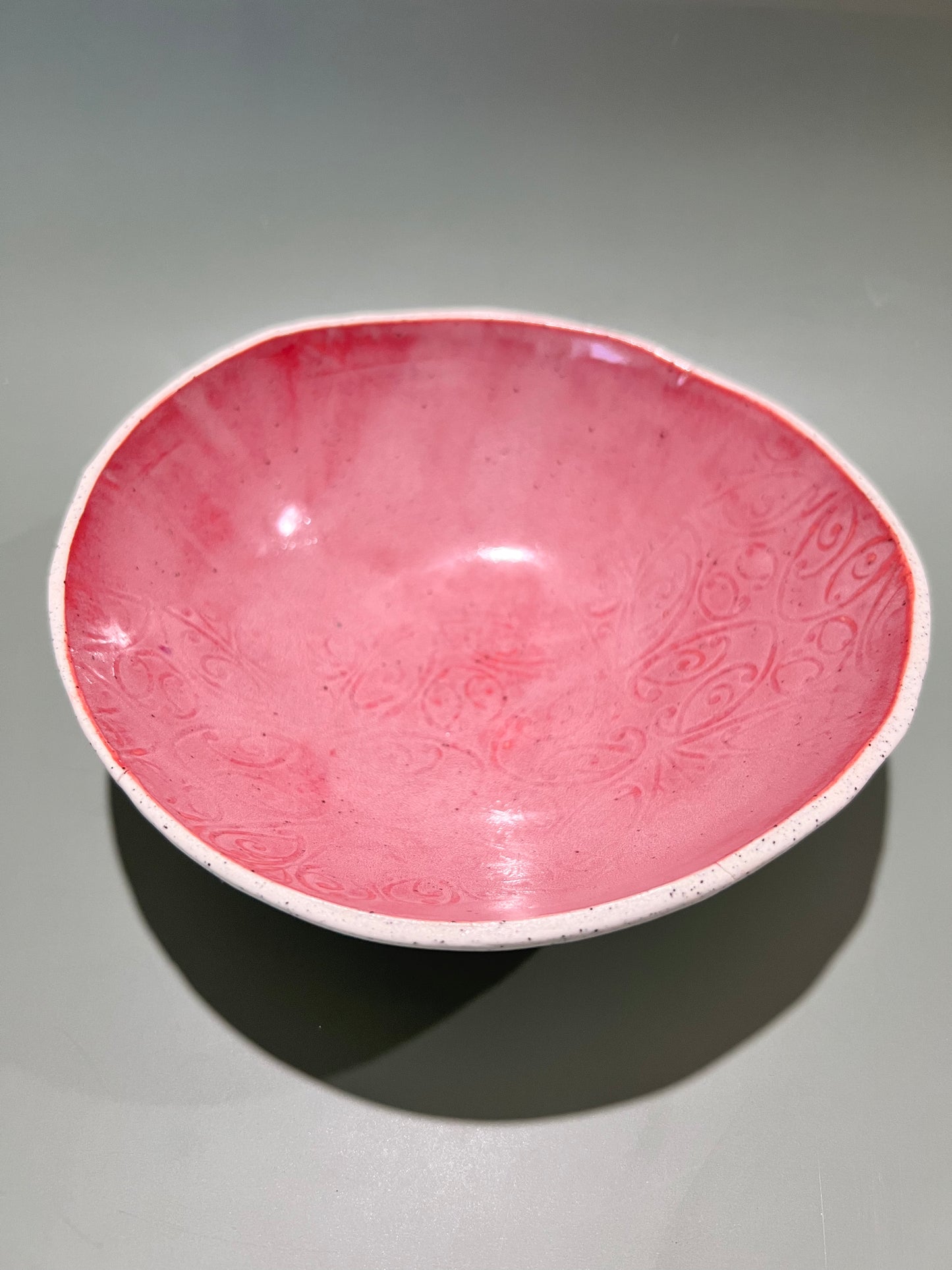 Stoneware raspberry bowl