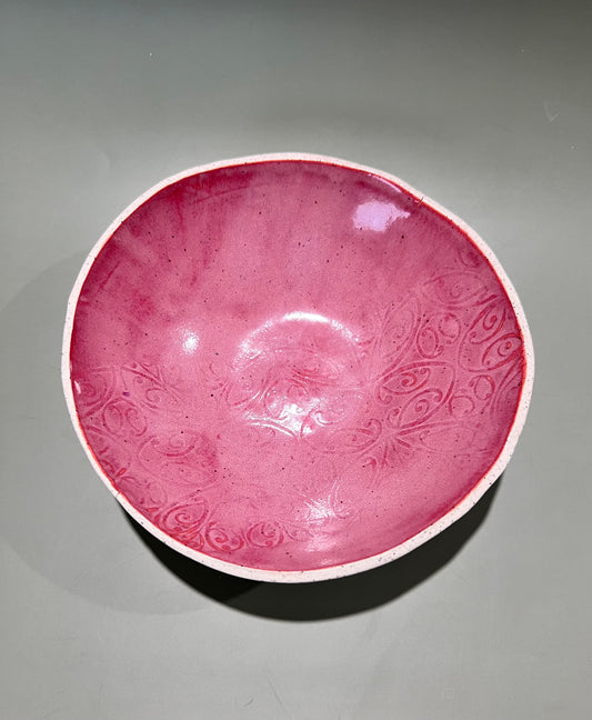 Stoneware raspberry bowl