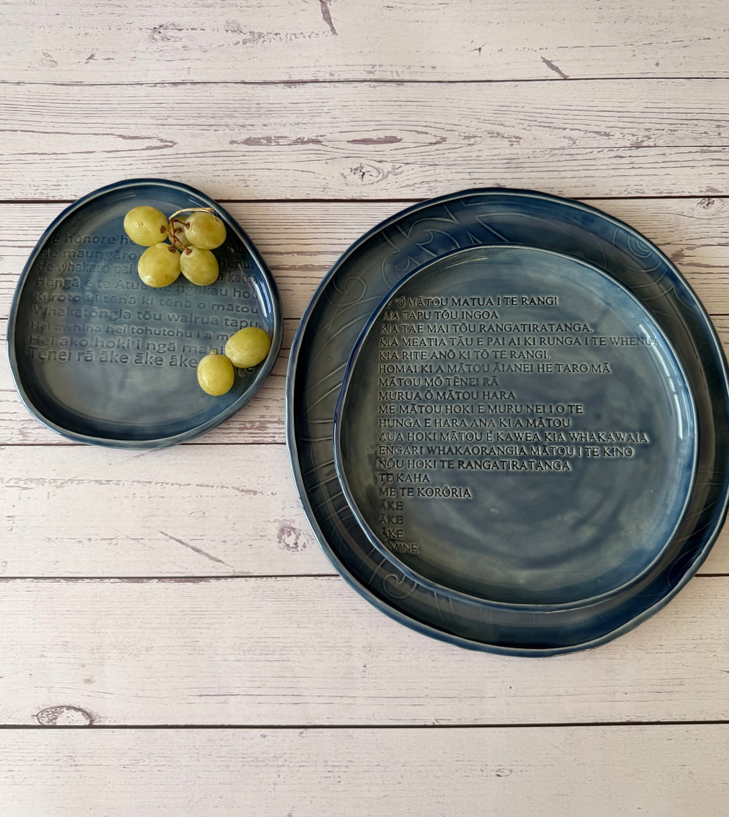 3 piece platter set - Dark Blue