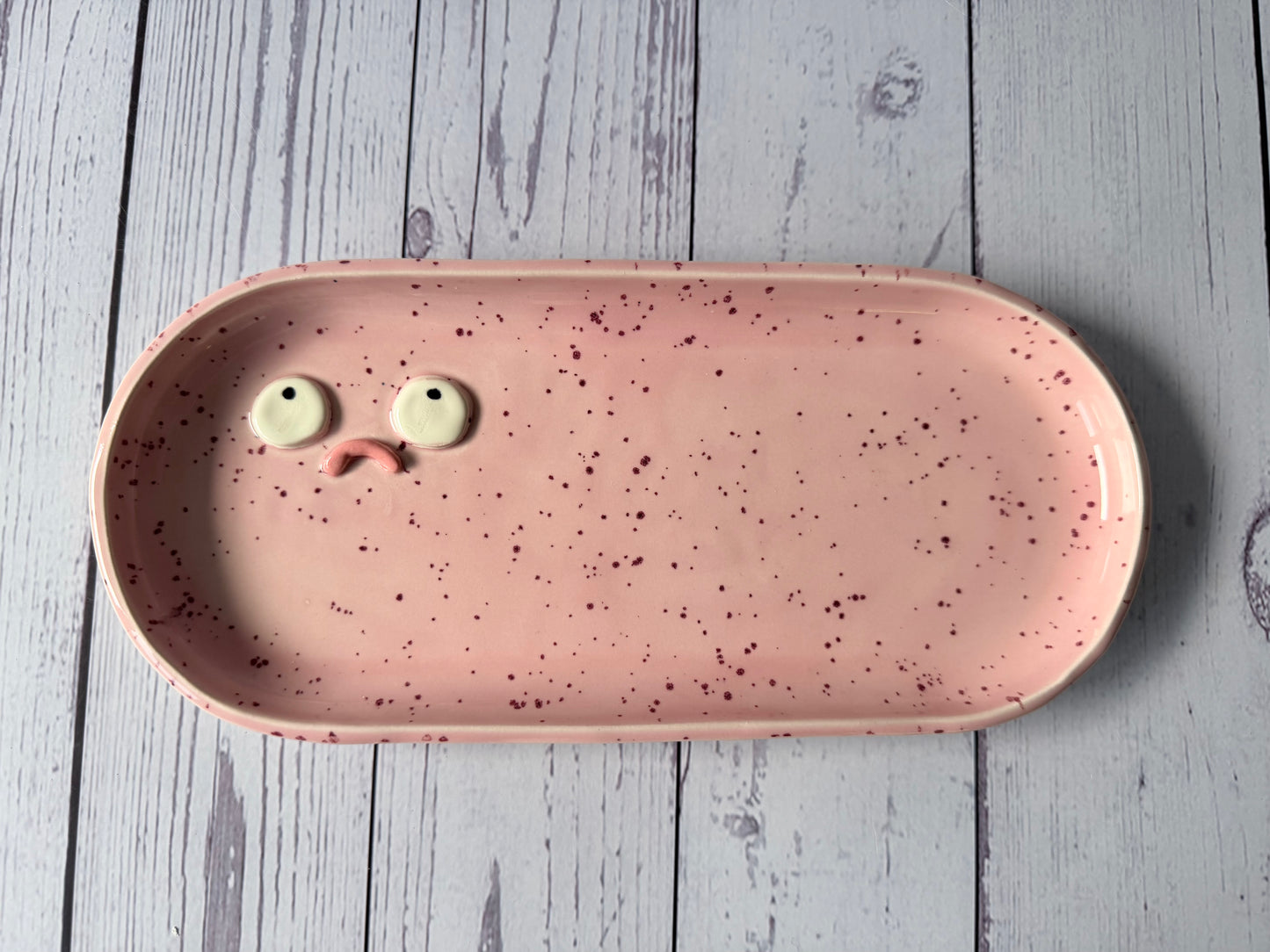 Pink grumpy snack tray