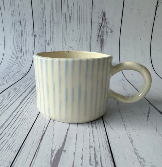 Baby blue stripe mug