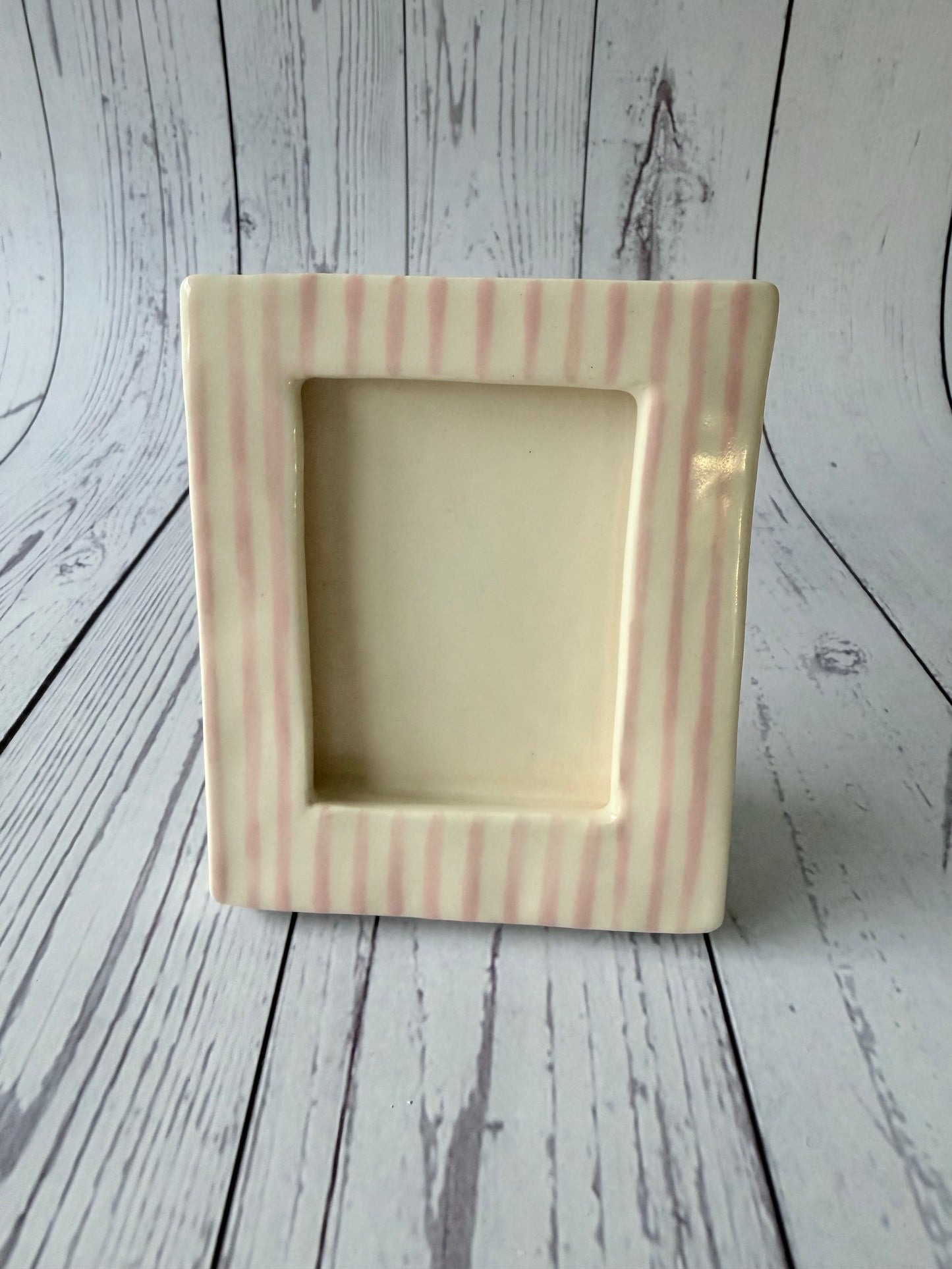 Pink stripe photo frame