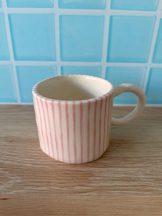 Pink stripe mug