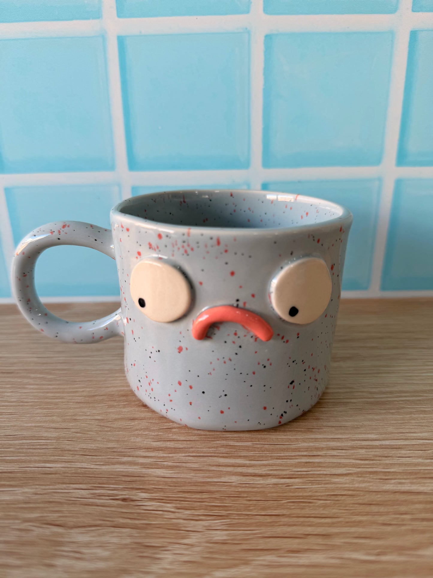 Grumpy mug in grey blue