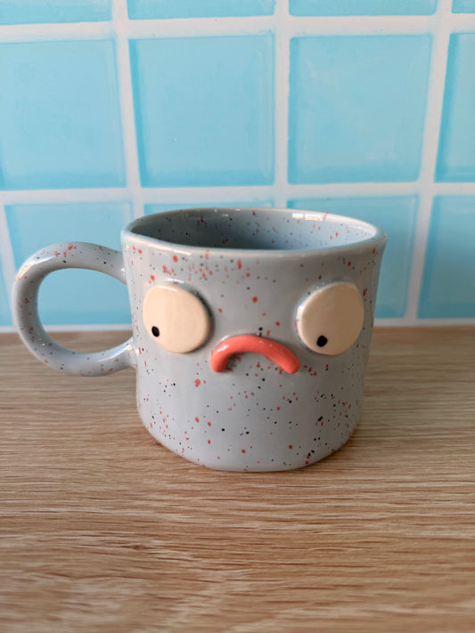 Grumpy mug in grey blue