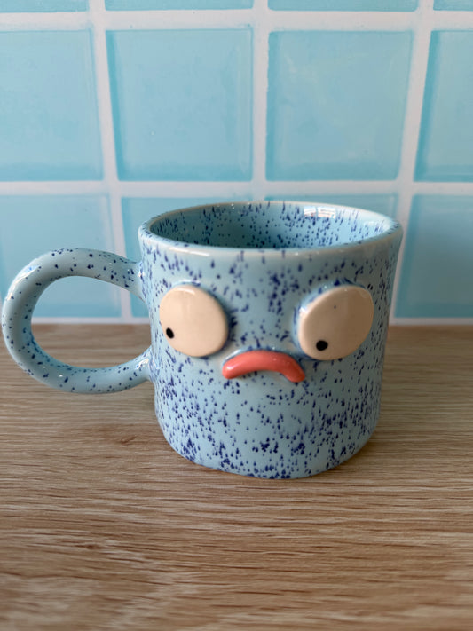 Grumpy mug in blue