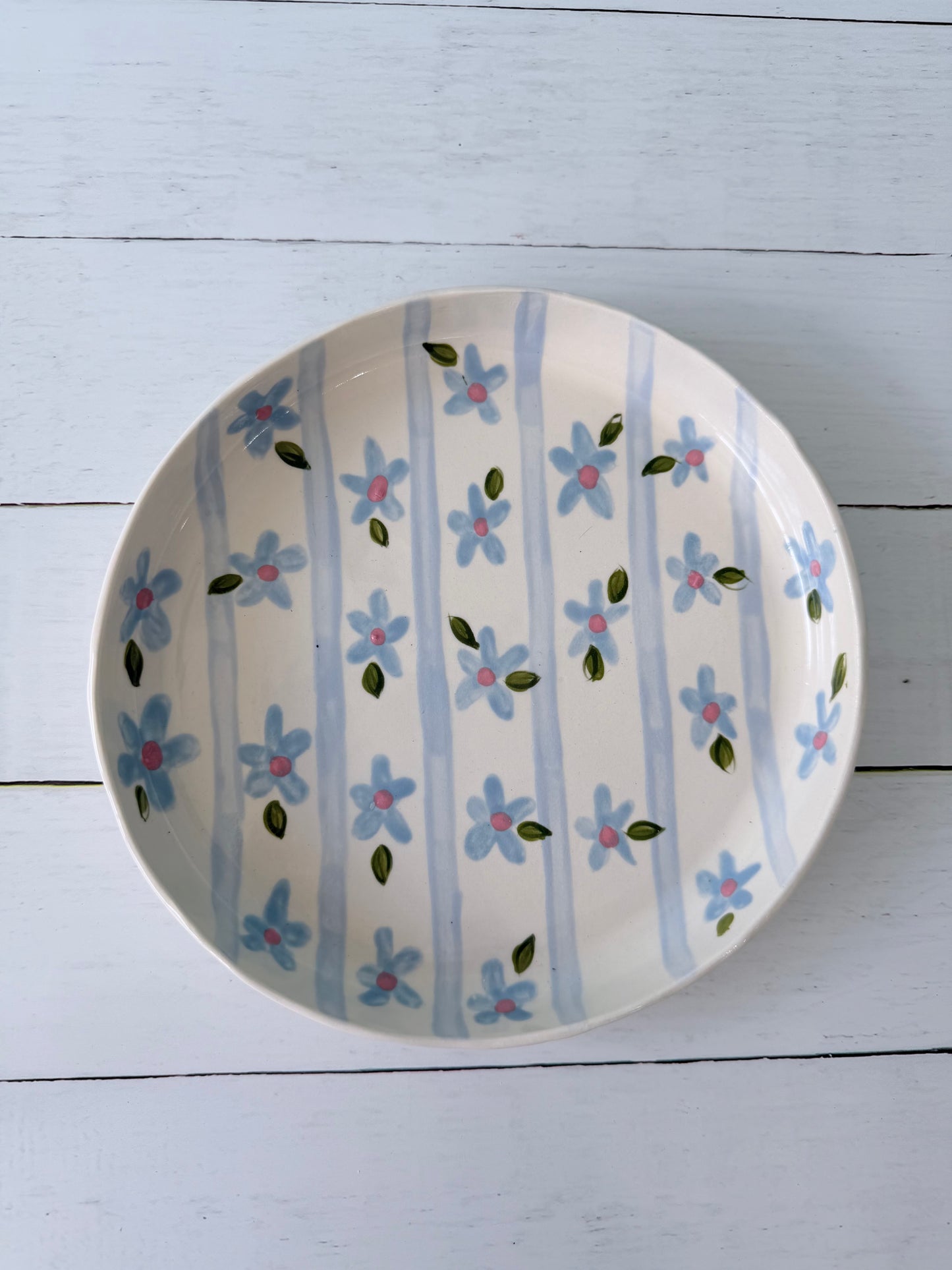 Blue floral large bowl