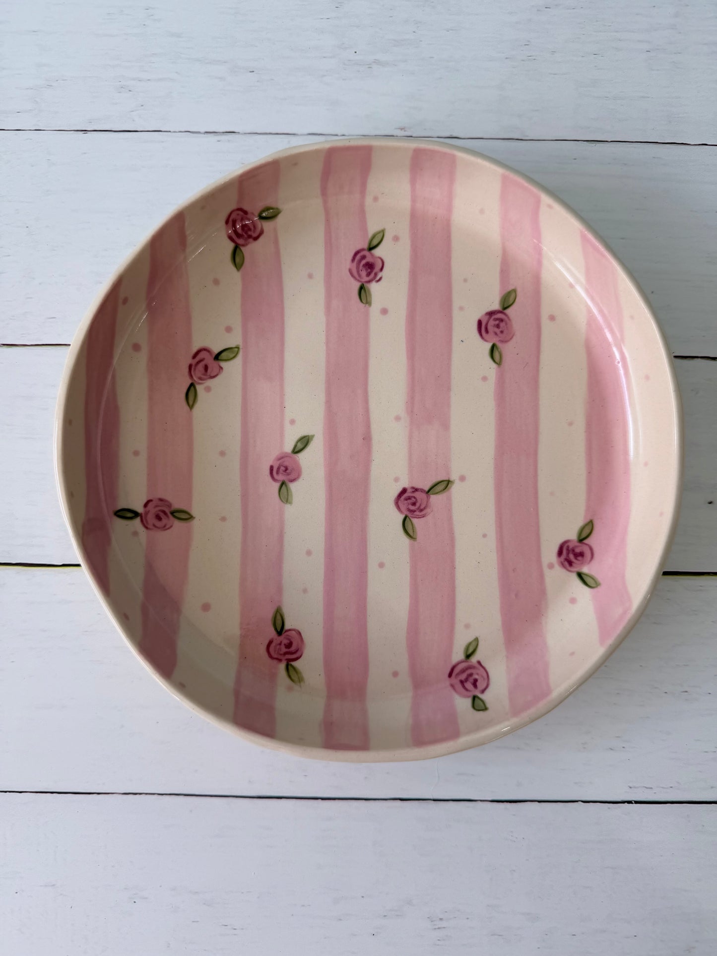 Pink floral large bowl