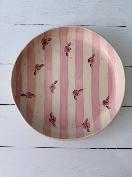 Pink floral large bowl