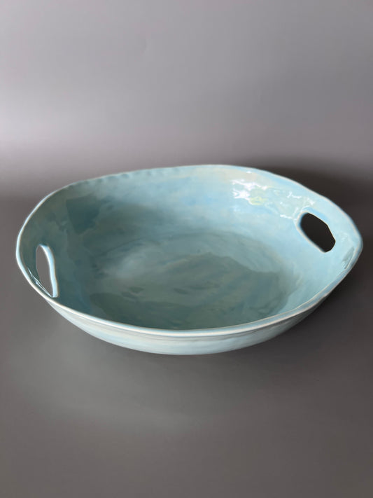 Light blue bowl with handles